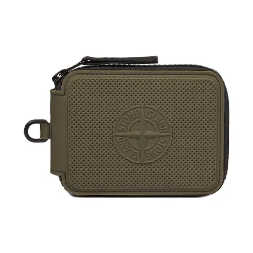 STONE ISLAND Силиконовый кошелек мужской армейский зеленый