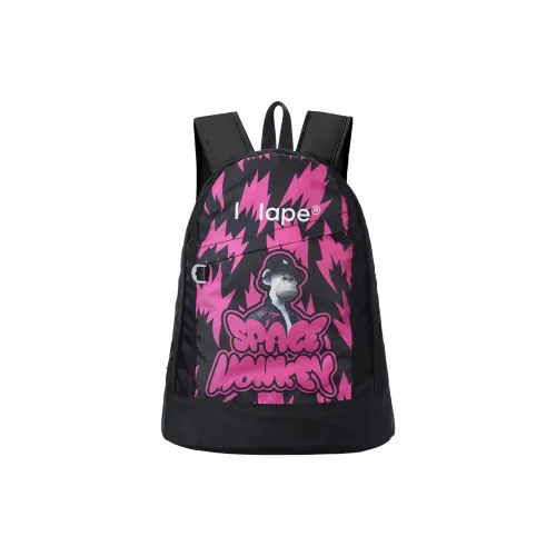 DRACONITE X HAPE X Space Monkey Коллаборация Полиэстер Рюкзак Регулярный Унисекс Черный Розовый