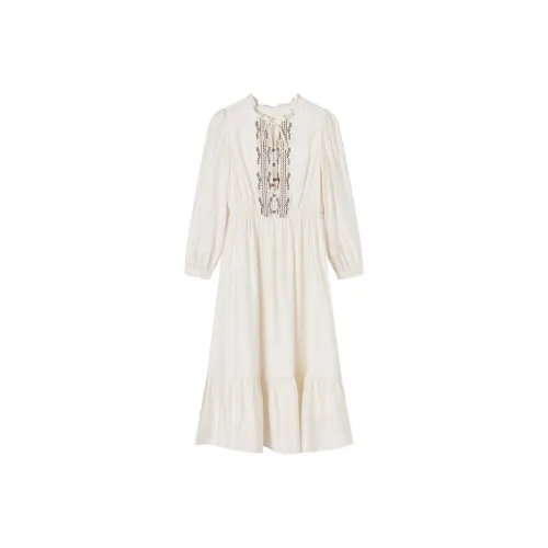 XIANGYING Длинное платье с длинными рукавами женское