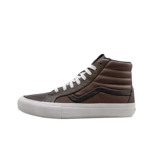 Vans Sk8 Hi Высокие Кроссовки для Скейтбординга Мужские Коричневый Белый