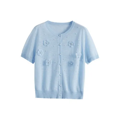 SLLSKY Нефритово-морской Синий Женский Трикотаж