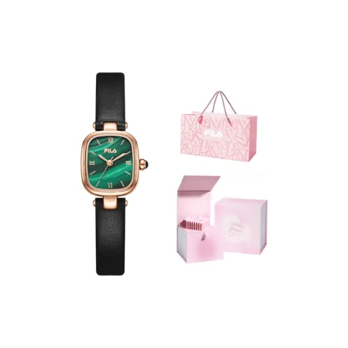 FILA Vintage Elegant Collection Винтаж Миниатюрные Кварцевые Женские Часы с Зеленым Циферблатом