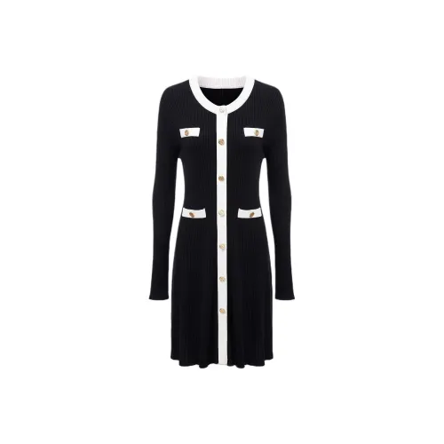 KARL LAGERFELD FW25 Длинное платье с длинными рукавами женское