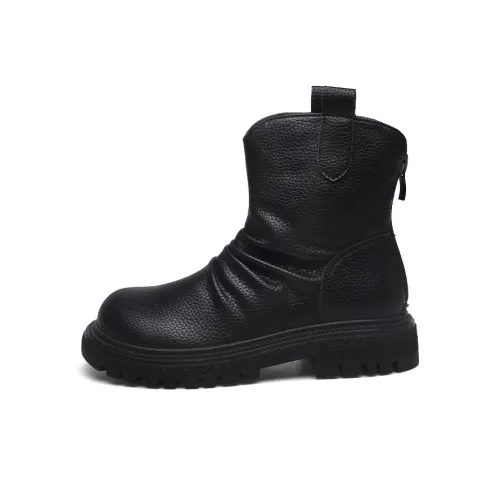 QIUTEXIONG Детские кожаные сапоги High Top Kids