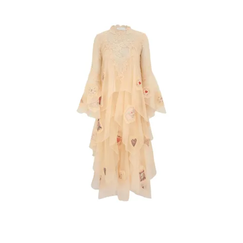 Zimmermann FW25 Длинное платье с длинными рукавами женское