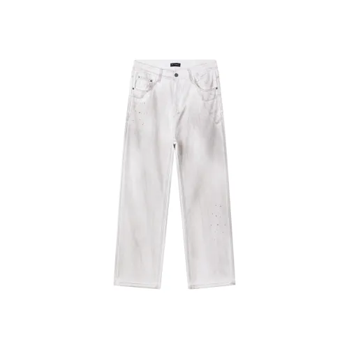 HARSIINCN H25AMNK377 Dirty Окрашенные Белые Унисекс Джинсы