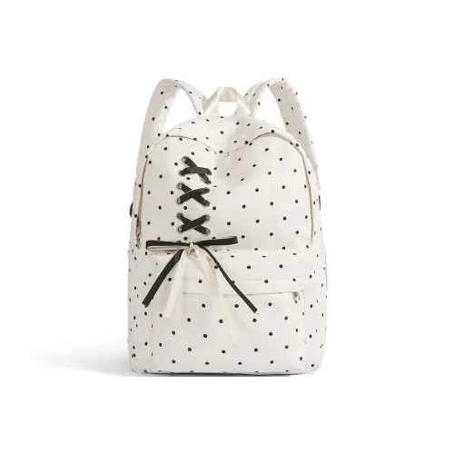 WRELS Nylon Backpack Standard White Ecru Black Pink