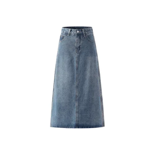 SNOOPY Denim Long Skirt Women's