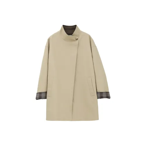 Fstudio Early AUTUMN Корейский стиль Текстура Комплект Повседневный Клетка Коммутатор Тренчкот Женский