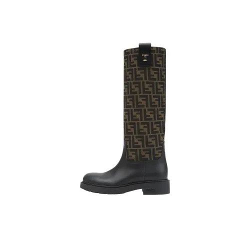FENDI Filo Женские высокие сапоги на каблуке черные