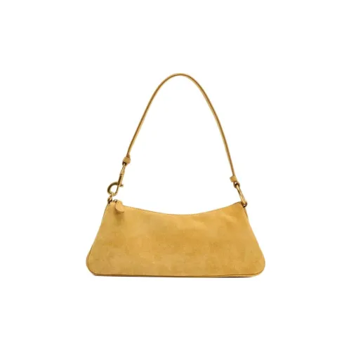 ZARA Кожа Сумка Сумка через плечо Стандартная Женская Горчично-желтая
