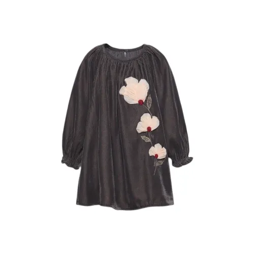 ZARA Серый Платья для девочек