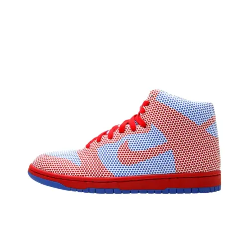 Nike Dunk High Топ Скейтборд Кроссовки Мужские Красные Синие
