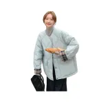 Светло-синий хлопковый пуховик