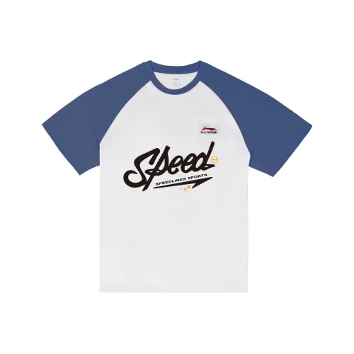 LiNing T-Shirt Унисекс Белый Синий