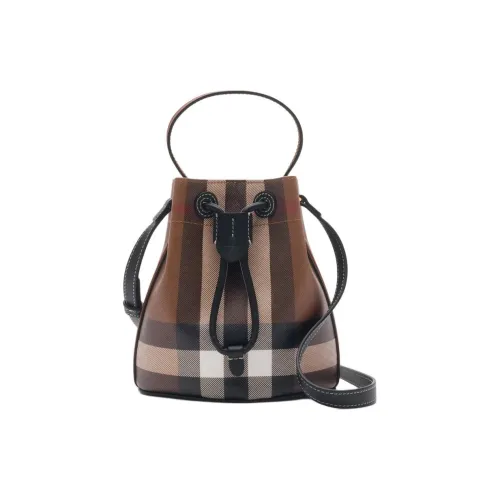 Burberry Сумка-торба TB Миниатюрного Размера Кожаная Ручка Регулируемый Ремень Через Плечо Затягивающийся Шнурок