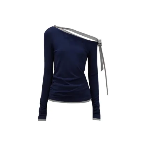 IUNOP Slim Fit Облегающий крой Дизайн Внутренний Длинный рукав Т-рубашка Женская