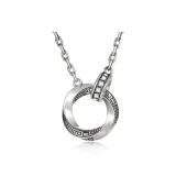 Белый циркон Мёбиус Двойное кольцо Ожерелье [Длина (размер в длину) Регулируемый 60 см]