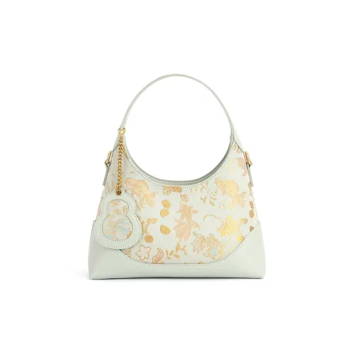 ESNSY Тутовый шелк с коровья кожа Сумка Женская Золотая рыбка Морская трава