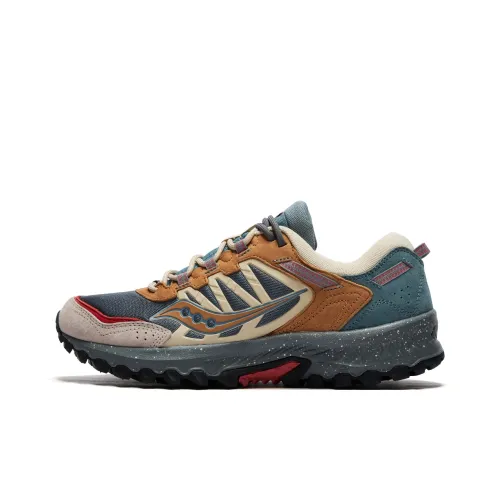 Saucony GRID PEAK Износостойкий Дышащий Верх Низкий Топ Casual Унисекс Серый Коричневый