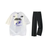 Белая футболка + черные джинсы