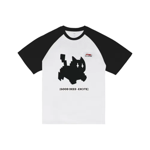 LINING Белый Черный Радость Кошка Унисекс T-рубашки