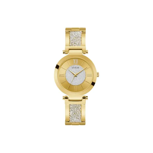 GUESS Женские часы Кварцевый механизм корпус из нержавеющей стали ремешок 35 мм золотистый циферблат