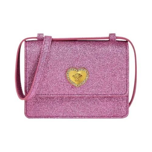 VERSACE Сумка через плечо из коровьей кожи с деталями маленькая фиолетовая