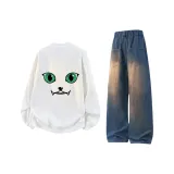 Белый + Винтажный синий