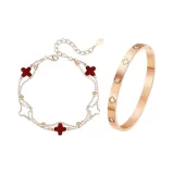 Счастливый Четырехлистный Клевер Одежда Комплекты - Красный