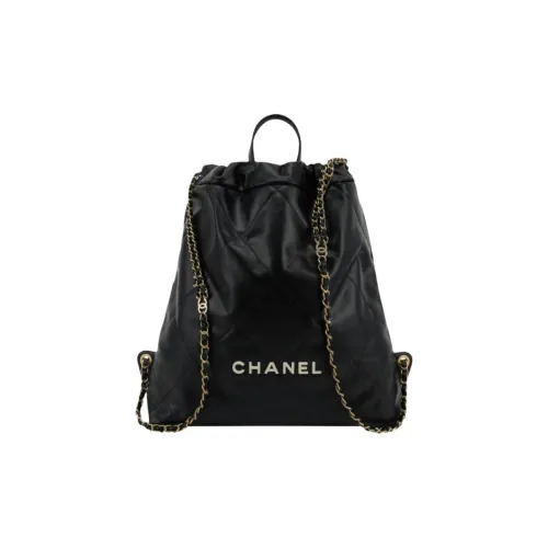 CHANEL 22Bag Телячья кожа Carry Рюкзак Женские Черный