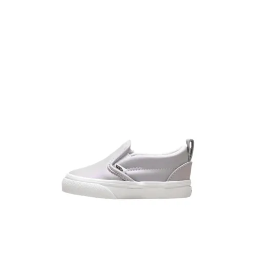 Vans Slip On Low Топ Обувь для малышей Серебристо-серый Белый Infant And Toddler