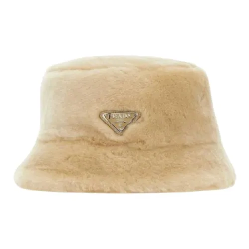 PRADA Шляпы ведра из кожи женские бежевые