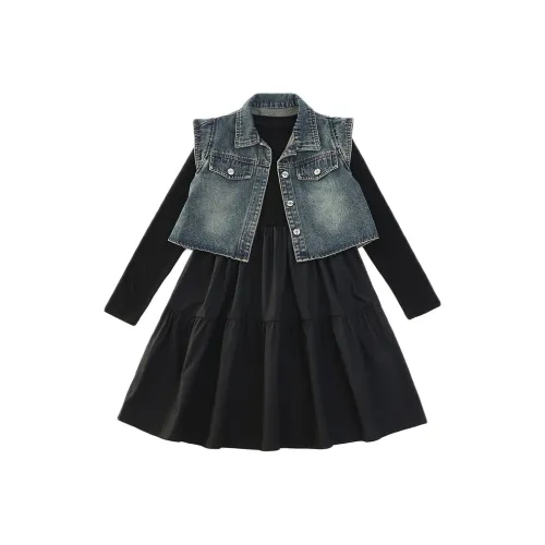 SUPEREDGE Черные Платья для девочек