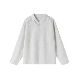 Белая, серая, фотиния, с длинными рукавами, рубашка.