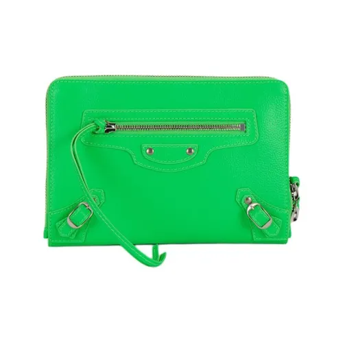 Balenciaga Коровья кожа Косметичка Сумка для туалетных принадлежностей Женская Зеленая