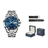 Стальной браслет, натуральный синий [Включает: эксклюзивный подарочный набор + кожаный ремешок]