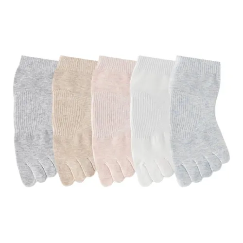 MAXDAVID Светло-серые + Хаки + Розовые + Белые + Светло-синие Женские носки