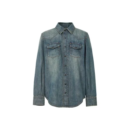 Hopeshow Винтажный Синий 441 Женская Рубашка