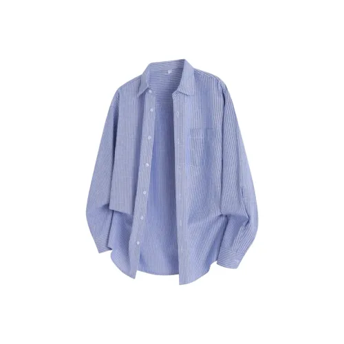 CariteSport Бизнес Полосы Универсальный Модный Длинный Рукав Рубашка Унисекс