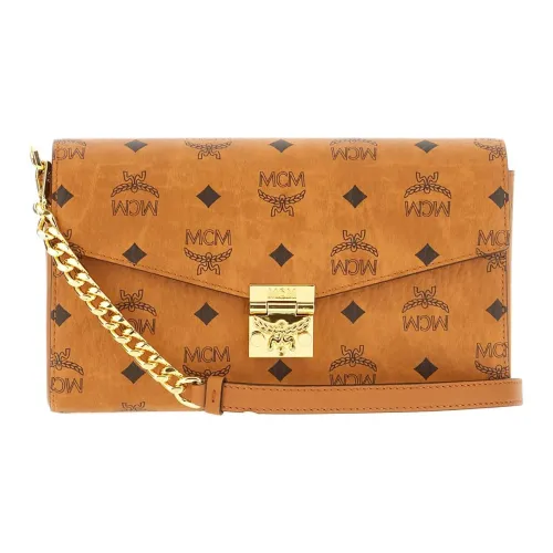 MCM Tracy PU (полиуретан) Полиуретан Конверт Сумка Плечевая Сумка Женская Коричневая