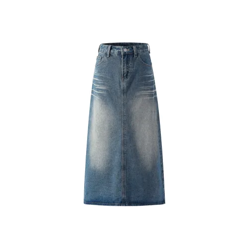SNOOPY Denim Long Skirt Women's