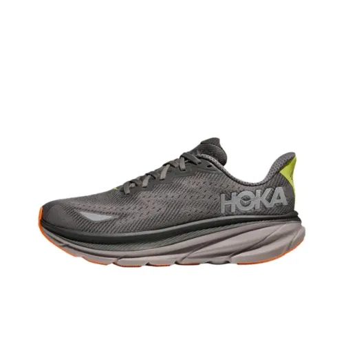 HOKA ONE ONE Clifton 9 Устойчивые к истиранию Беговые кроссовки Мужские Серые