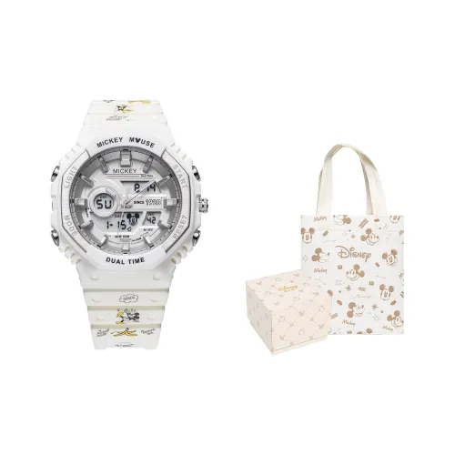 Disney Mickey Series Электронные Механические Часы с Резиновым Ремешком Унисекс Серебристый Циферблат