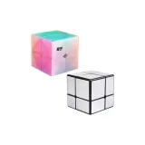 Вторичный Желе Цвет Рубик Куб QY3132 + Вторичный Зеркальце Рубик Куб [Брушированный Серебряный] 181