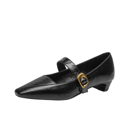 GUDIANFENGDU Mary Jane с грубым каблуком 3 см женские