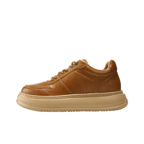 YIMINU Мужские повседневные туфли Low Top Желтые Мужские