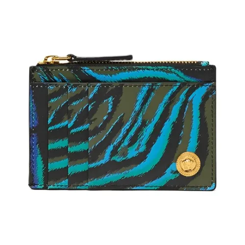 VERSACE Телячья кожа Держатель для карт кошелек Мужской Многоцветный