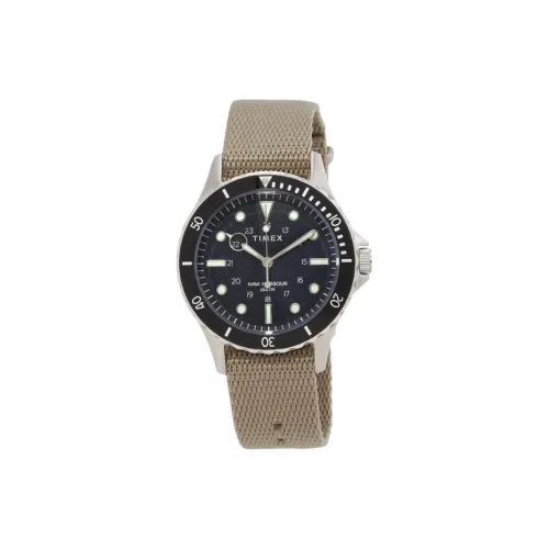 TIMEX Navi XL Collection Мужские часы Кварцевый механизм Тканевый ремешок 41 мм Черный циферблат