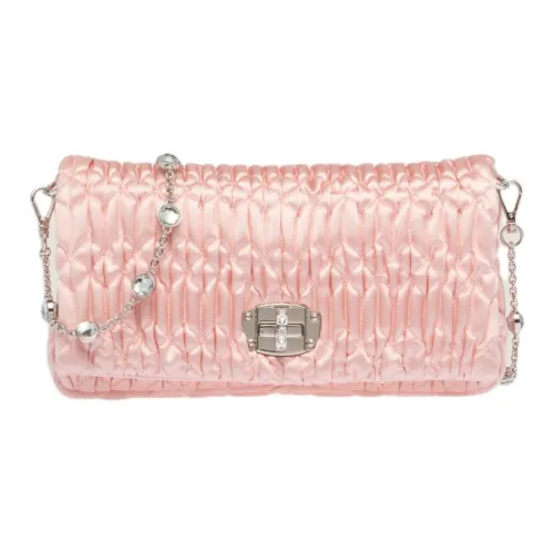 MIU MIU Satin Crossbody Bag Shoulder Bag Women's Light Pink